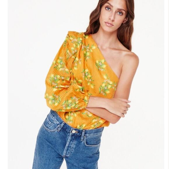 Cami NYC Lenore Lemon Print Orange Bodysuit - Picture 2 of 8